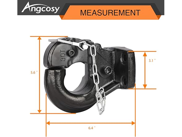 ANGCOSY 30-Ton Pintle Hook Trailer Hitches lbs