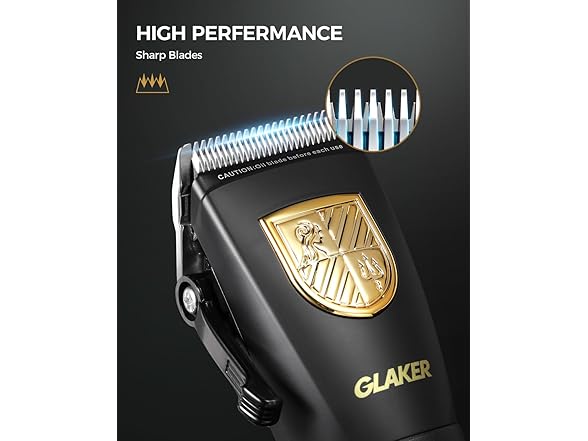 GLAKER Black Hair Clippers for Men