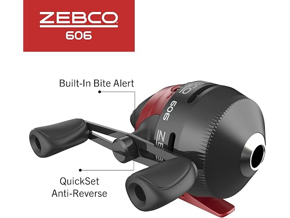 Zebco 606 Spincast Reel and Fishing Rod Combo, 6-Foot 6-Inch