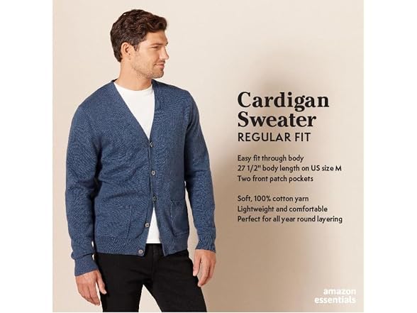 Amazon Essentials Men Cotton Sweater Cardigan