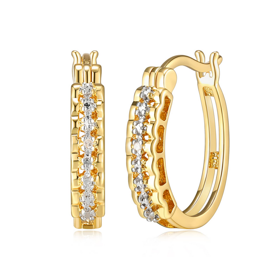 Amazon Essentials Fine Silver Over 18K Earrings - Gallery 3