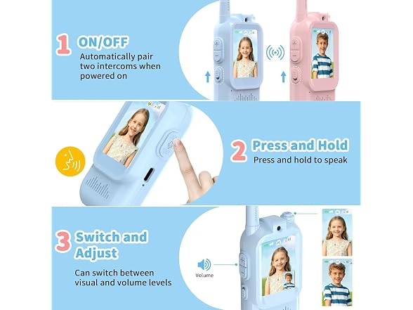 Video Walkie Talkies for Kids, 2 Pack