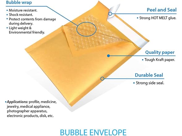 Supply Air Supply Air Kraft Bubble Mailers #CD Size