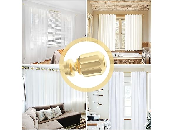 VOREFF Gold Curtain Rods for Windows