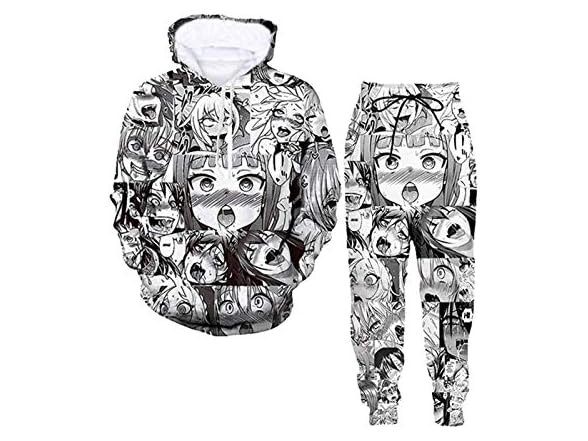 Anime Hoodie Sweatpants Two Piece Suit