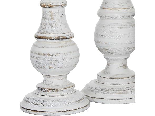 Set of 3 Candlestick Holder 10", 8", 6”H, White