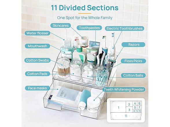 Vtopmart 6 PCS Bathroom Organizer Sets 