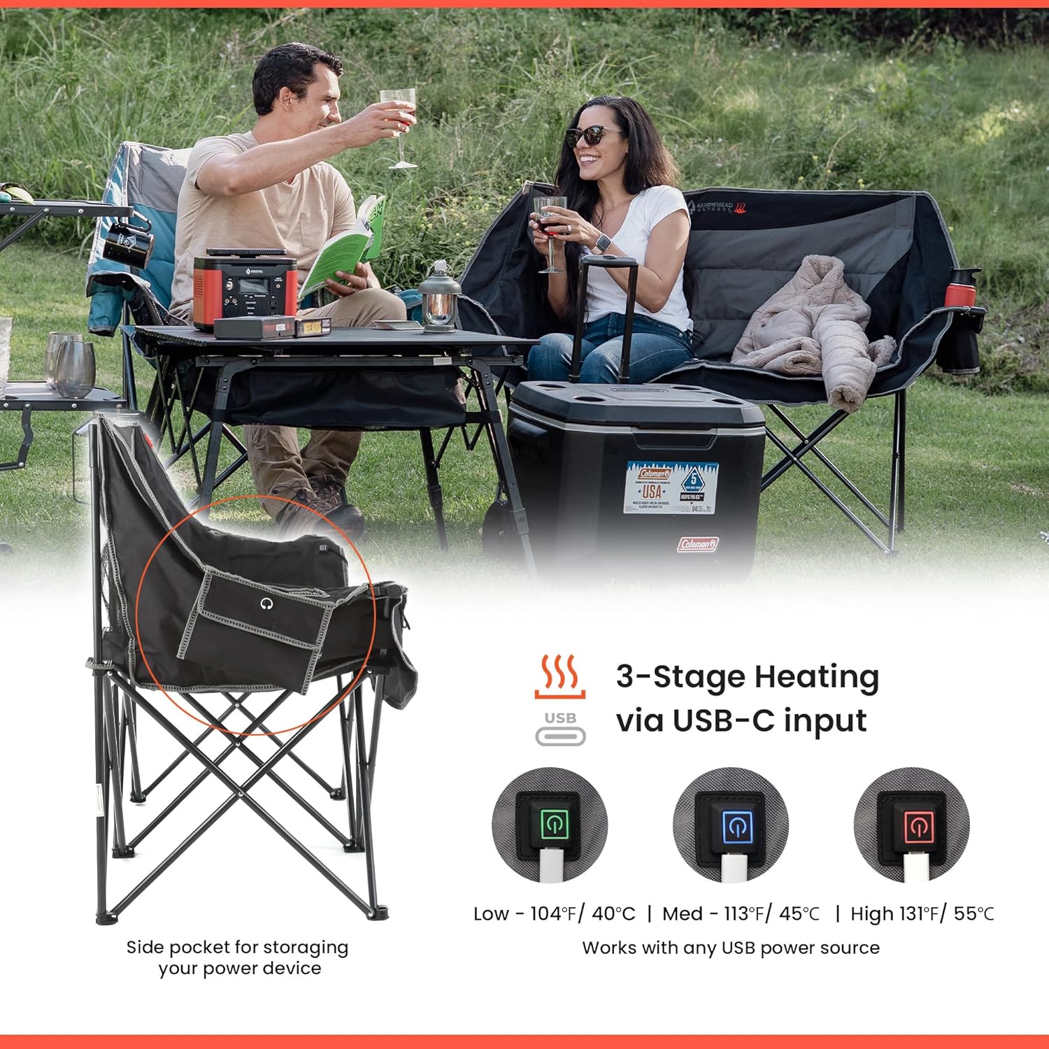 ARROWHEAD OUTDOOR Heated Loveseat (Open Box) - Gallery 16