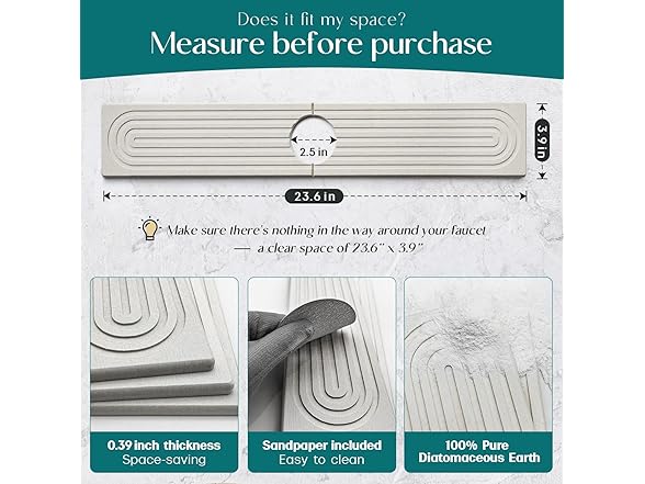 Dreatim Faucet Mat for Kitchen Sink