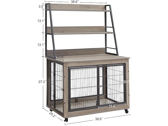 Okak Dog Crate Side Table Grey