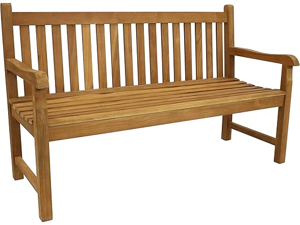 Sunnydaze 2-Person Outdoor Bench - Wood- Mission