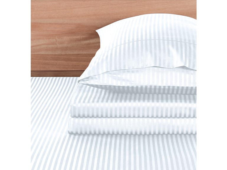 Kathy Ireland 500 Thread Count Long Staple Cotton Stripe Sheet Set w/ OptiFit