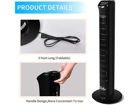 Simple Deluxe 32" Oscillating Tower Fan