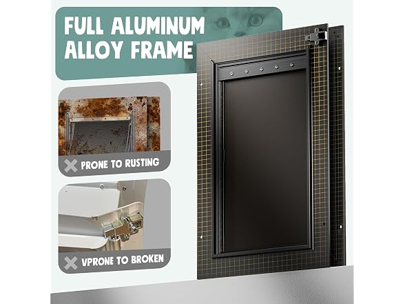 Aluminum 3-Flap Insulated Cat Door