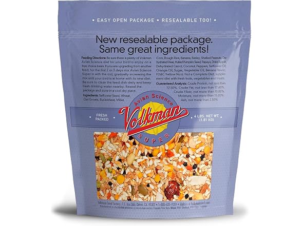 Volkman Avian Science Hookbill Bird Food 4lb