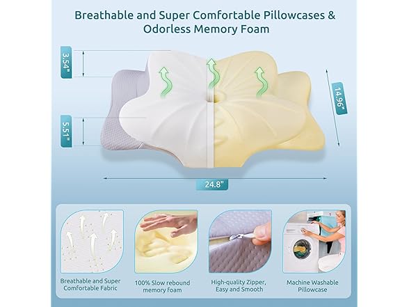 DONAMA Cervical Neck Pillow, Queen Size