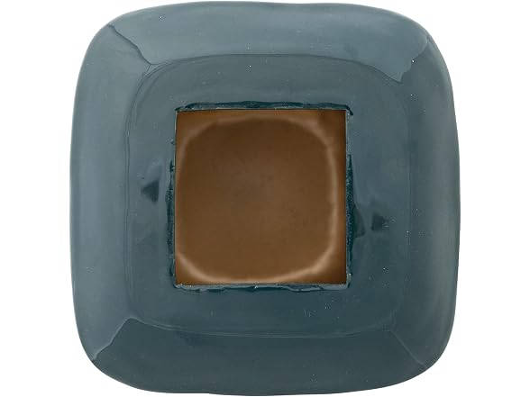 Creative Co-Op Square Enameled Metal Vase, Green Finish