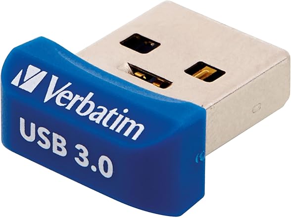 Verbatim 16GB Store 'n' Stay Nano USB 3.2 Gen 1 Flash Drive Snag-Free Low Profile Thumb Drive - Blue (Open Box)