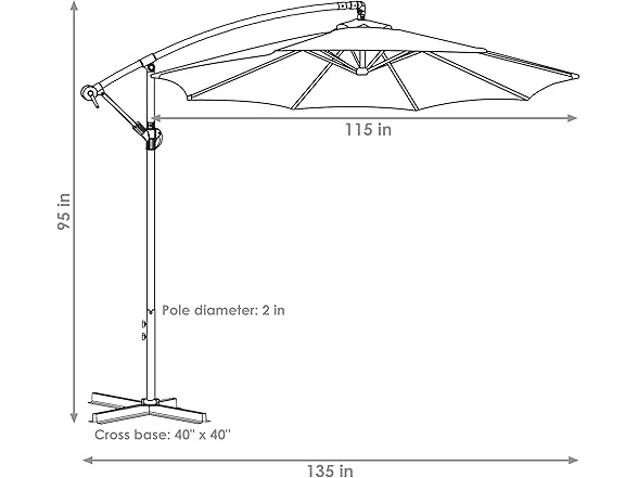 Sunnydaze 10' Offset Cantilever Patio Umbrella