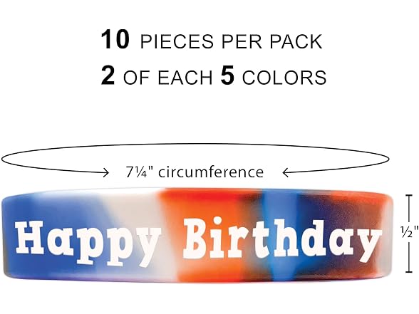 Teacher Created Resources Tie-Dye Happy Birthday Wristbands