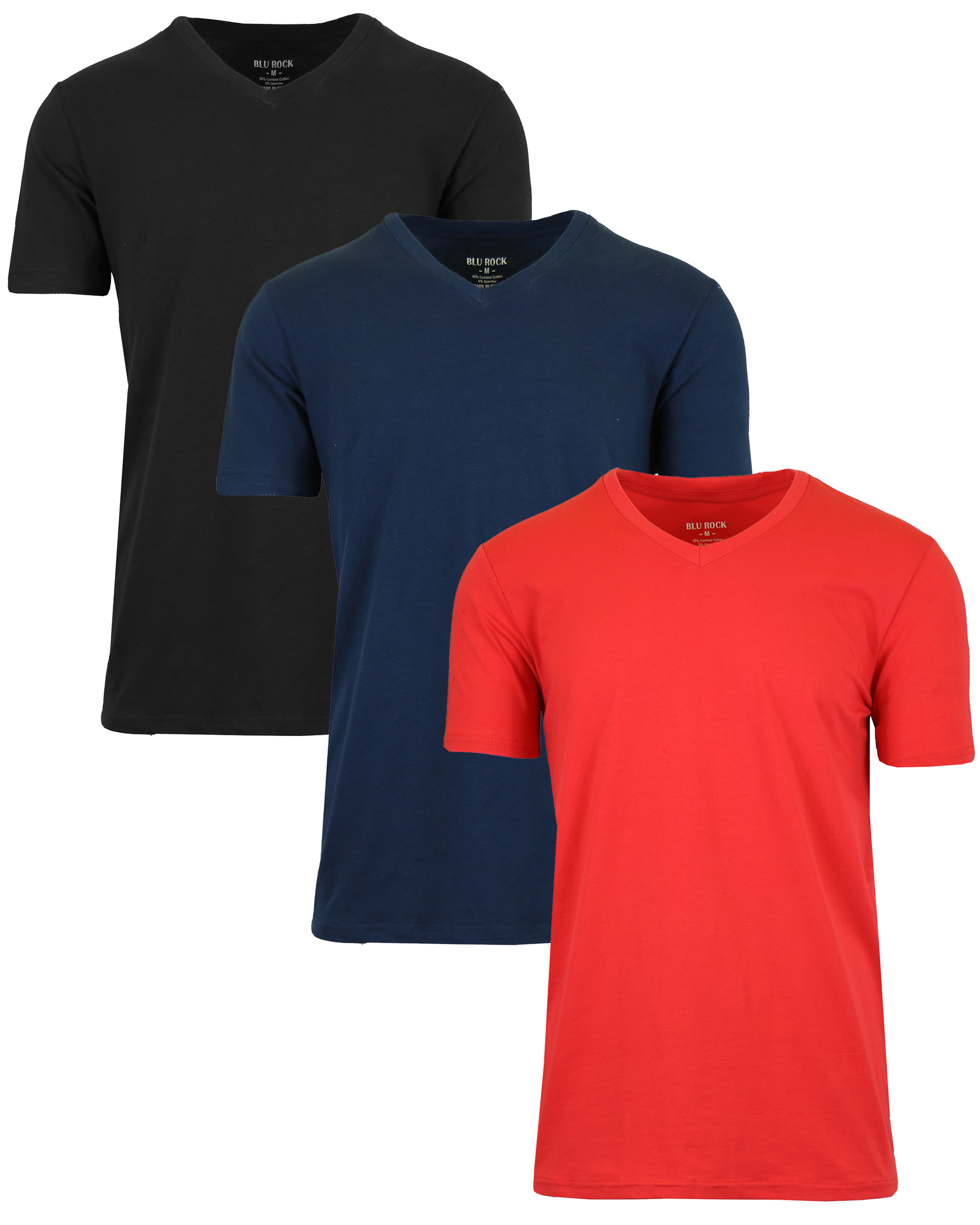 Mens Cotton Stretch V-Neck Tees (M-2XL) - Gallery 17