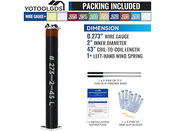 Left Hand Wind Garage Door Spring
