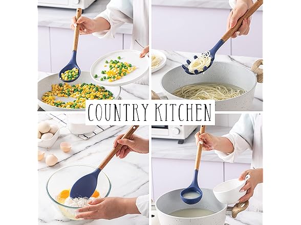 Country Kitchen Non Stick Silicone Utensil Set 