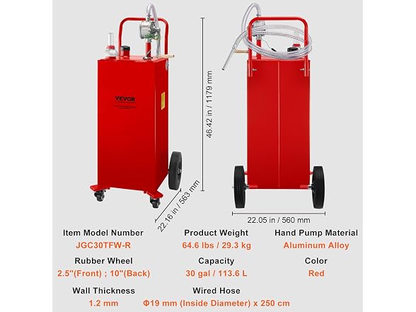 30 Gallon Fuel Caddy, Gas Storage Tank &