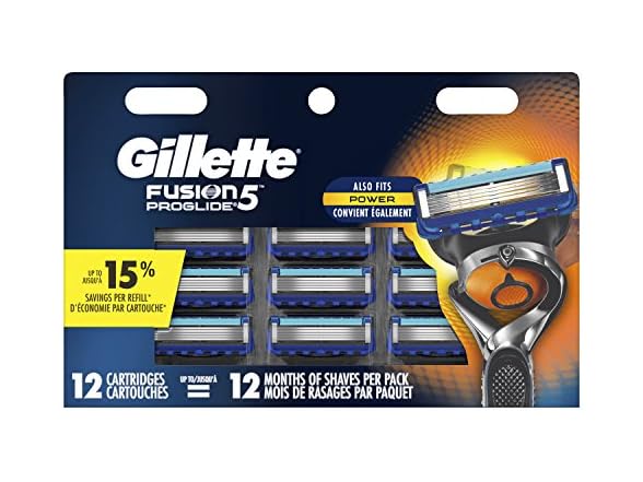 Gillette Fusion5 ProGlide Men's Razor Blade Refills, 12 Count
