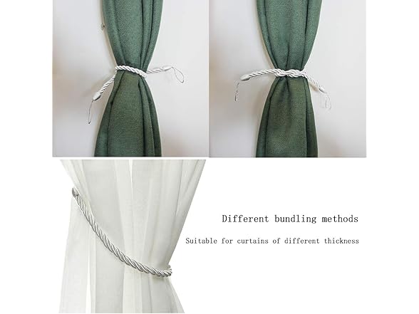 Curtain Drapery Rope Tiebacks 4 Pack