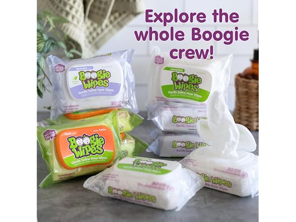 Boogie Wipes Saline Nose Wipes 90 Count Unscented