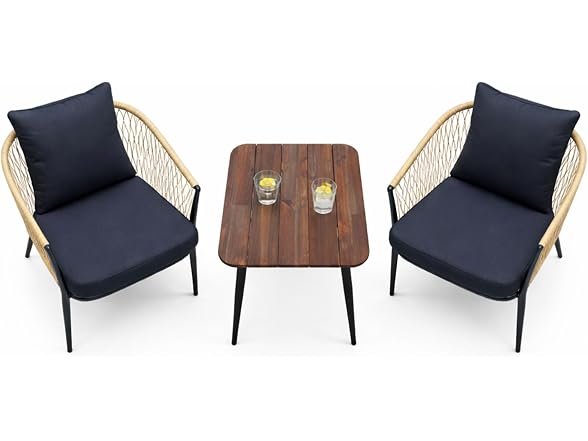 Alpine Corporation 3-Piece Outdoor Patio Bistro Set - Gallery 4