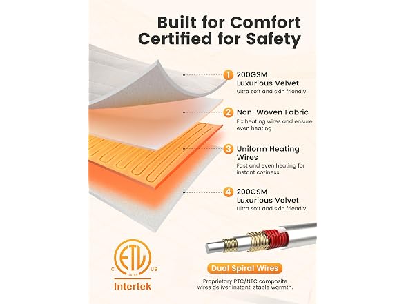 WOOMER White Heated Blanket King Size 100" x 90"