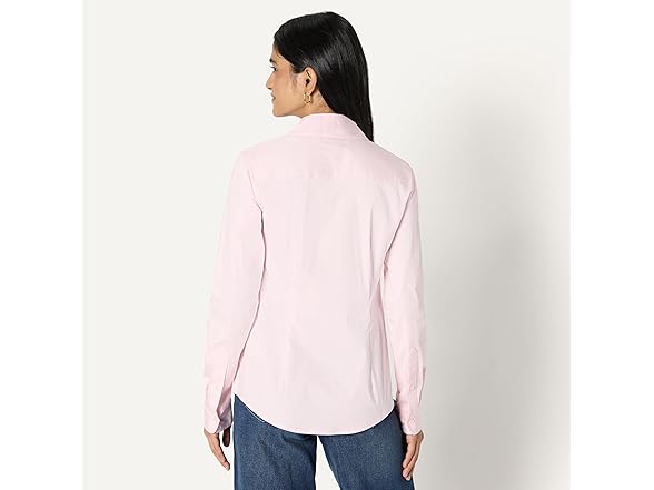 Amazon Essentials Women Stretch Poplin Button-Up Shirt - Gallery 8