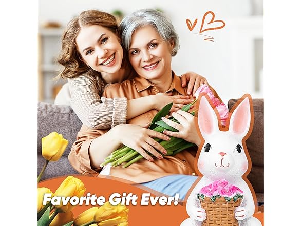 Brightever Solar Powered Garden Bunny Statue