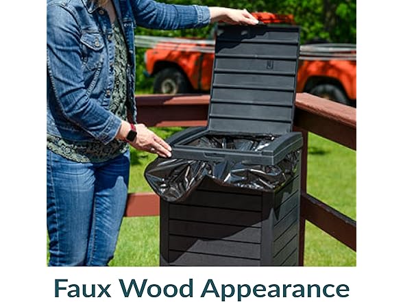 Sunnydaze Decor 39-Gal Trash Can Black