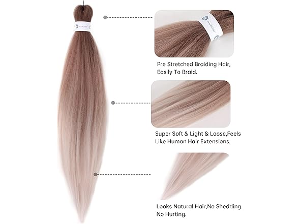 Pre-Stretched Braiding Hair 26" 6-Pack