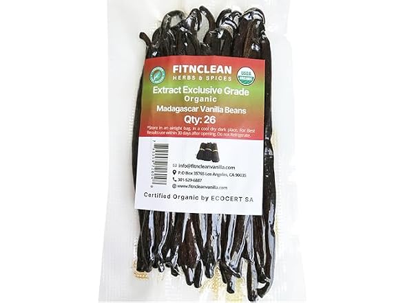 26 Organic Madagascar Vanilla Beans