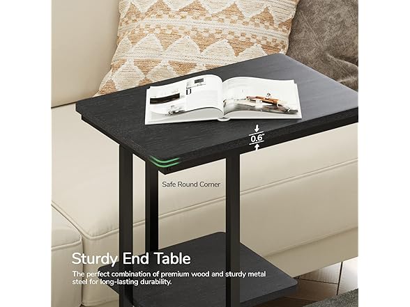 Novilla Snack Side Table C Shaped End Table