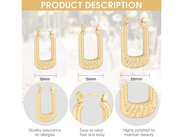 Gold Plated Chunky Hoop Earrings