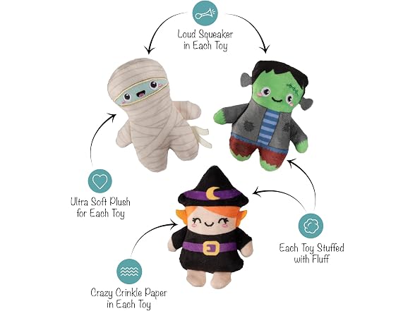 Fringe Studio Pet Toy, Ghouls Wanna Have Fun Plush Dog