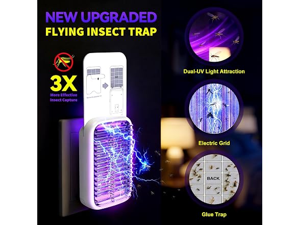 2-Pack Fruit Fly Traps UV+Glue 10 Boards