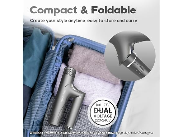 High-Speed Hair Dryer, 1600W, Dual