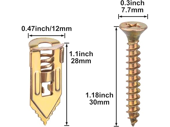 BARRINS CON-36 60 Pcs Self-Drilling Drywall Anchors