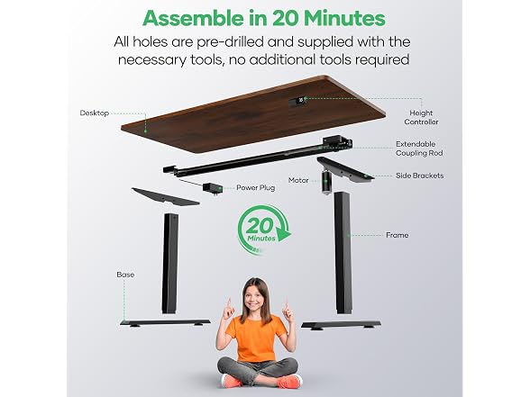 Crenova Electric Standing Desk,Height Adjustable
