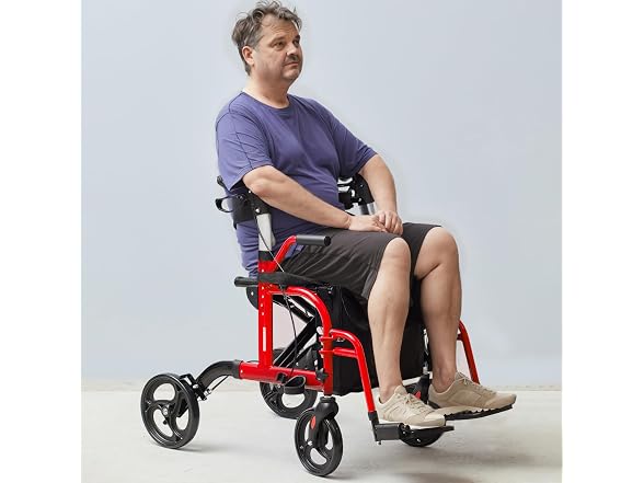 VEVOR 2 in 1 Rollator Walker and Wheelchair 300 Lbs