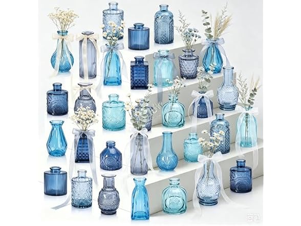 32 PCS Assorted Vintage Bud Vases