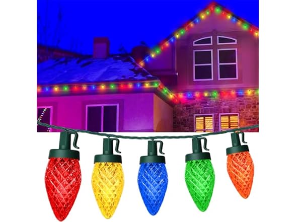 C9 LED Christmas Lights, 67FT 100 Bulbs