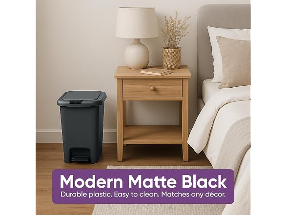 Superio Slim Trash Cans 3-Pack Black
