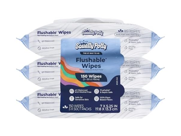 $7.99, Was $15.99, 50% Off! Squatty Potty Flushable Wipes 150ct dealfomo